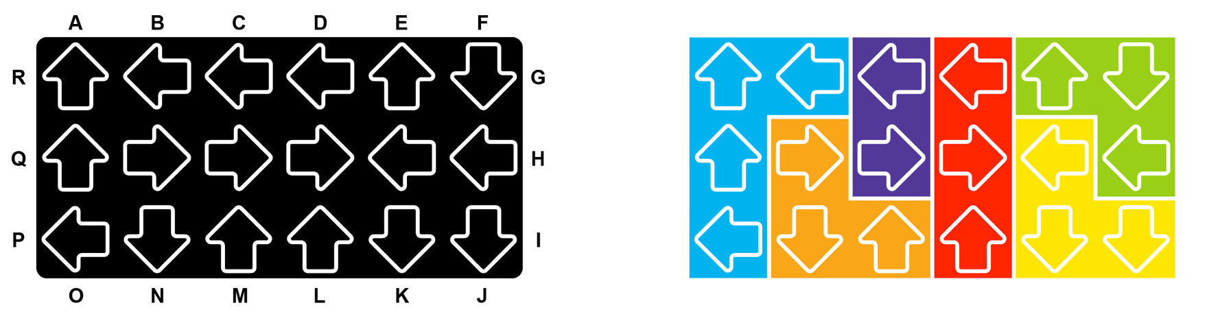 example of a junior challenge and solutions of IQ-Arrows
