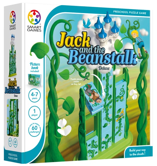 Preschool puzzle game inspired by the fairy tale of Jack and the Giant.